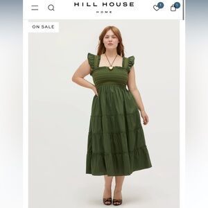 Hill House - The Ellie Nap Dress- Leaf Green Cotton